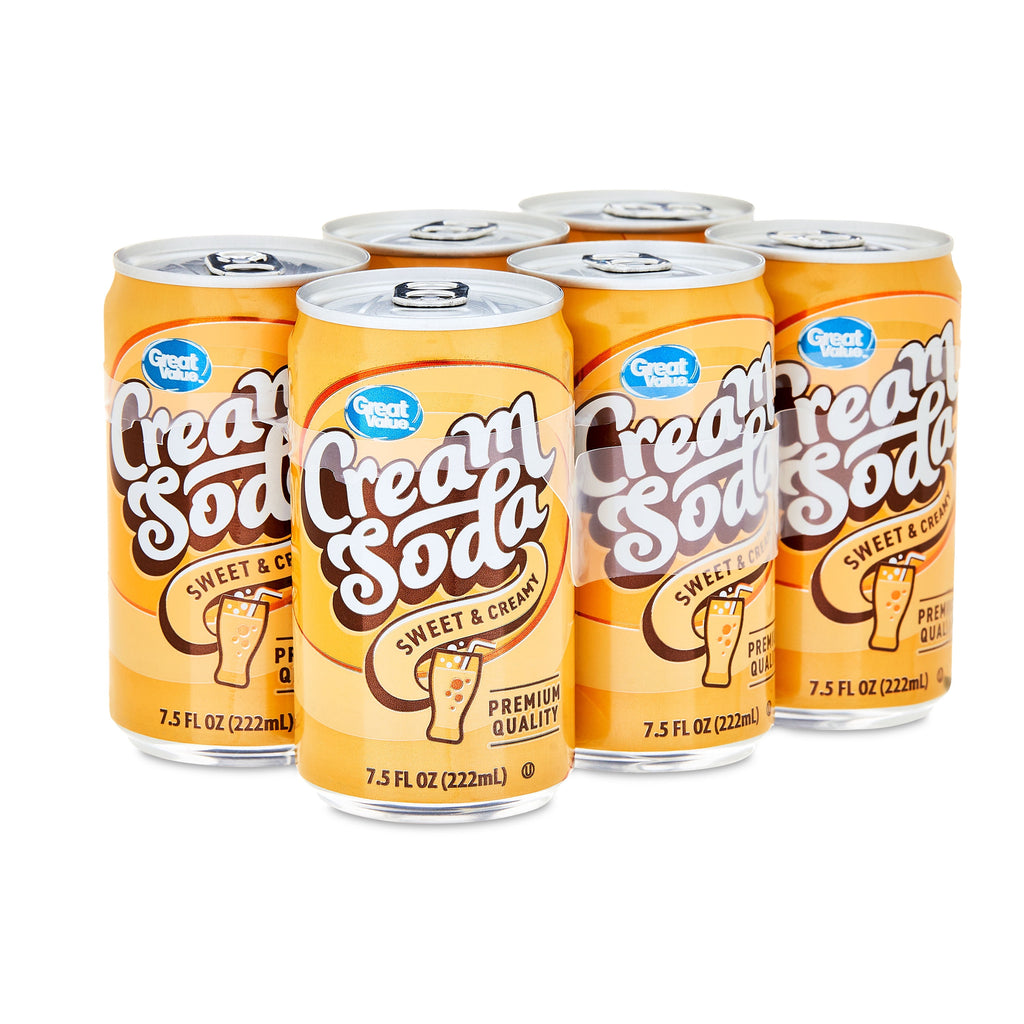 Great Value Cream Soda Pop Cans 7.5 Fl Oz 6 Pack