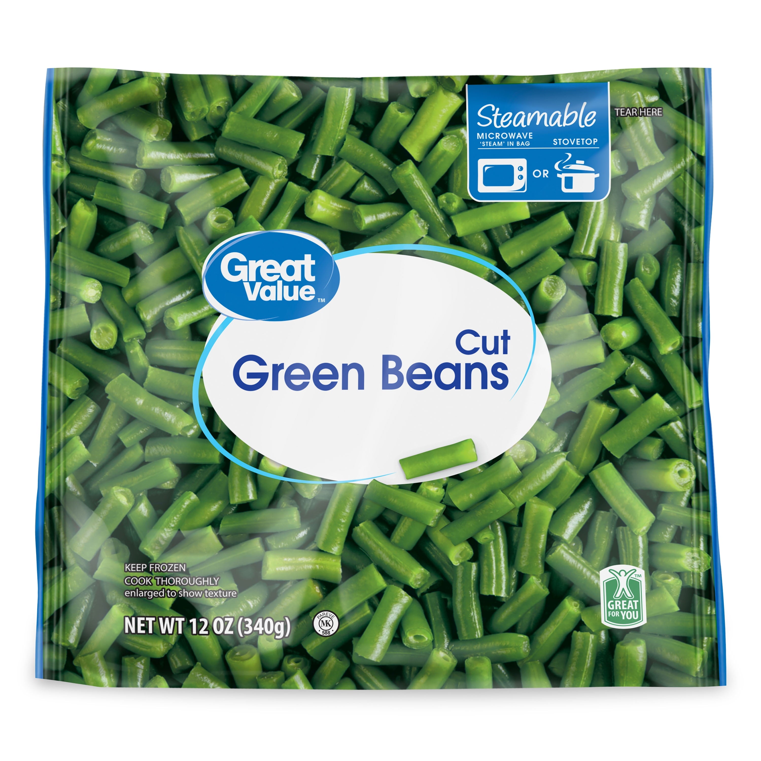 Great Value Cut Green Beans Frozen Vegetables 12 Oz