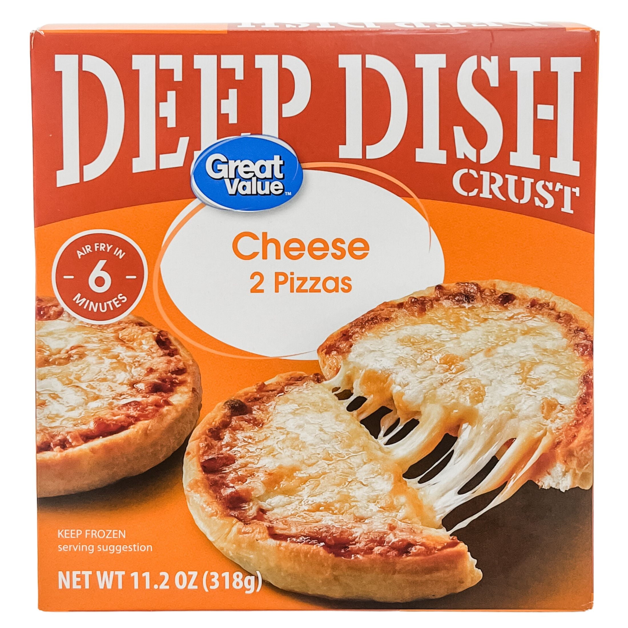 Great Value Deep Dish Four Cheese Frozen Pizza 11.2 Oz 2 Count