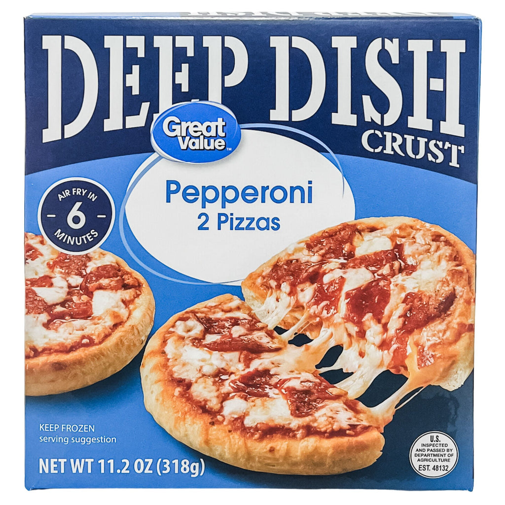 Great Value Deep Dish Pepperoni Frozen Pizza 11.2 Oz 2 Count