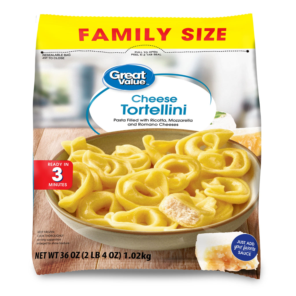 Great Value Family Size Cheese Tortellini 36 Oz Frozen