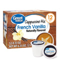 Great Value French Vanilla Cappuccino Mix Medium Roast Coffee Pods 12 Count