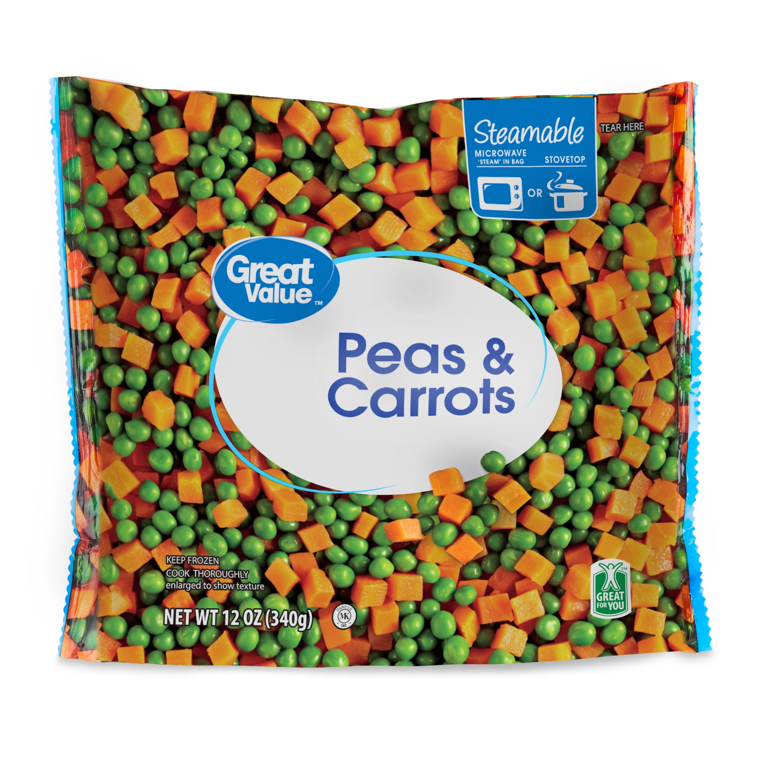 Great Value Peas & Carrots Frozen 12 Oz