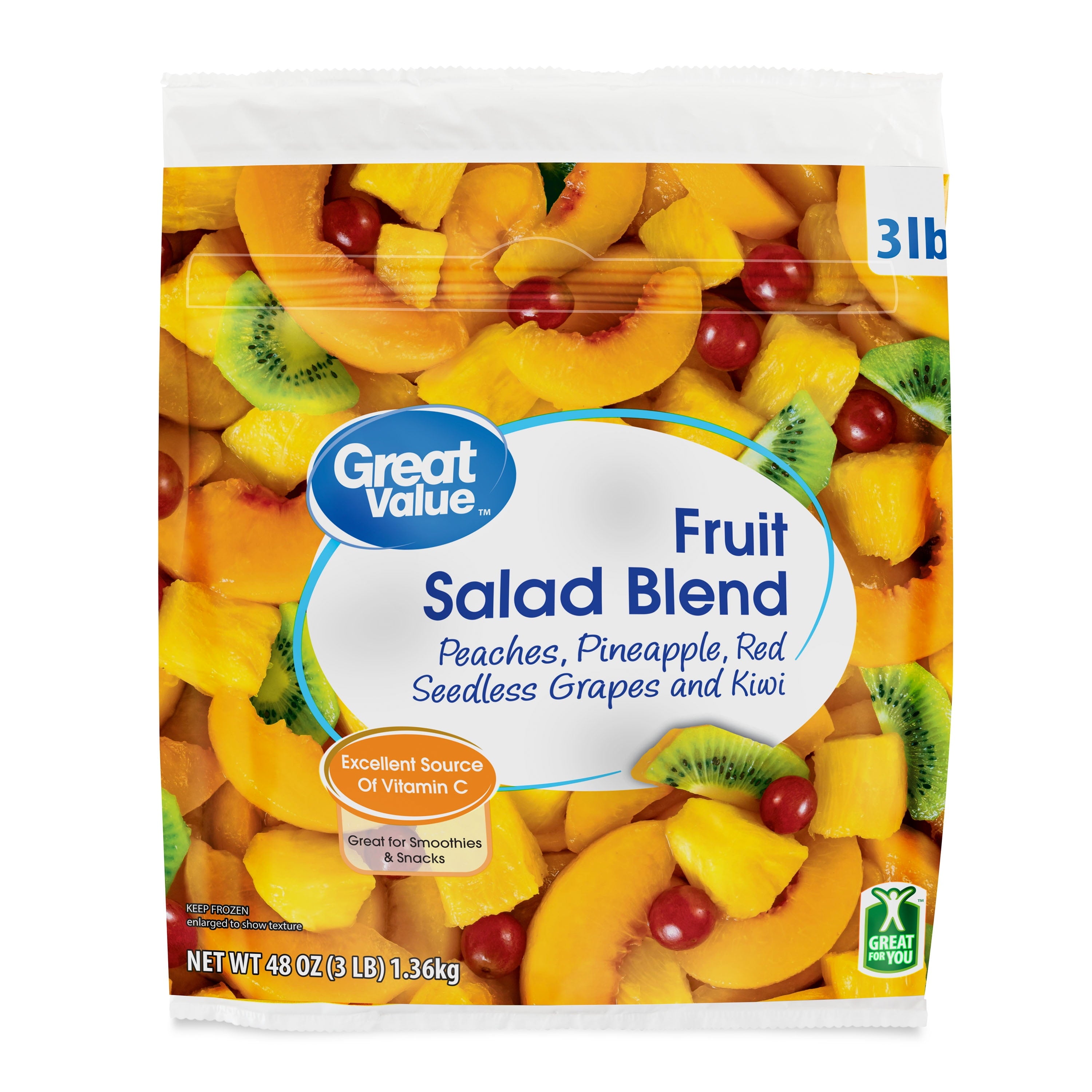 Great Value Fruit Salad Blend Frozen 48 Oz