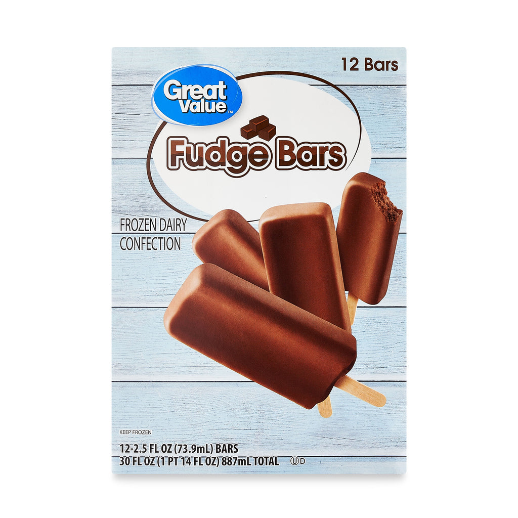 Great Value Fudge Ice Cream Bars 12 Count 30 Fl Oz