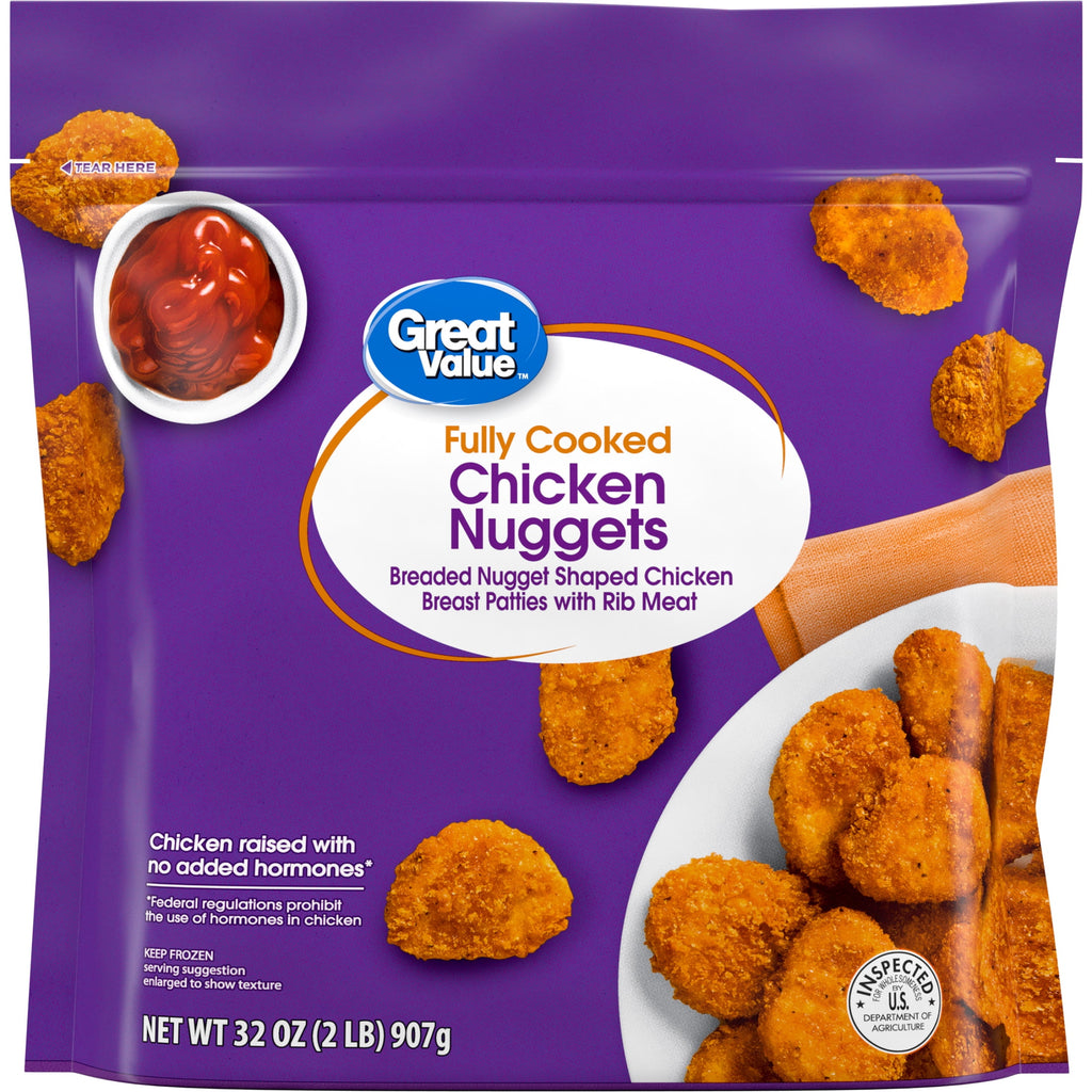 Great Value Fully Cooked Chicken Nuggets 32 Oz Frozen 8 Count