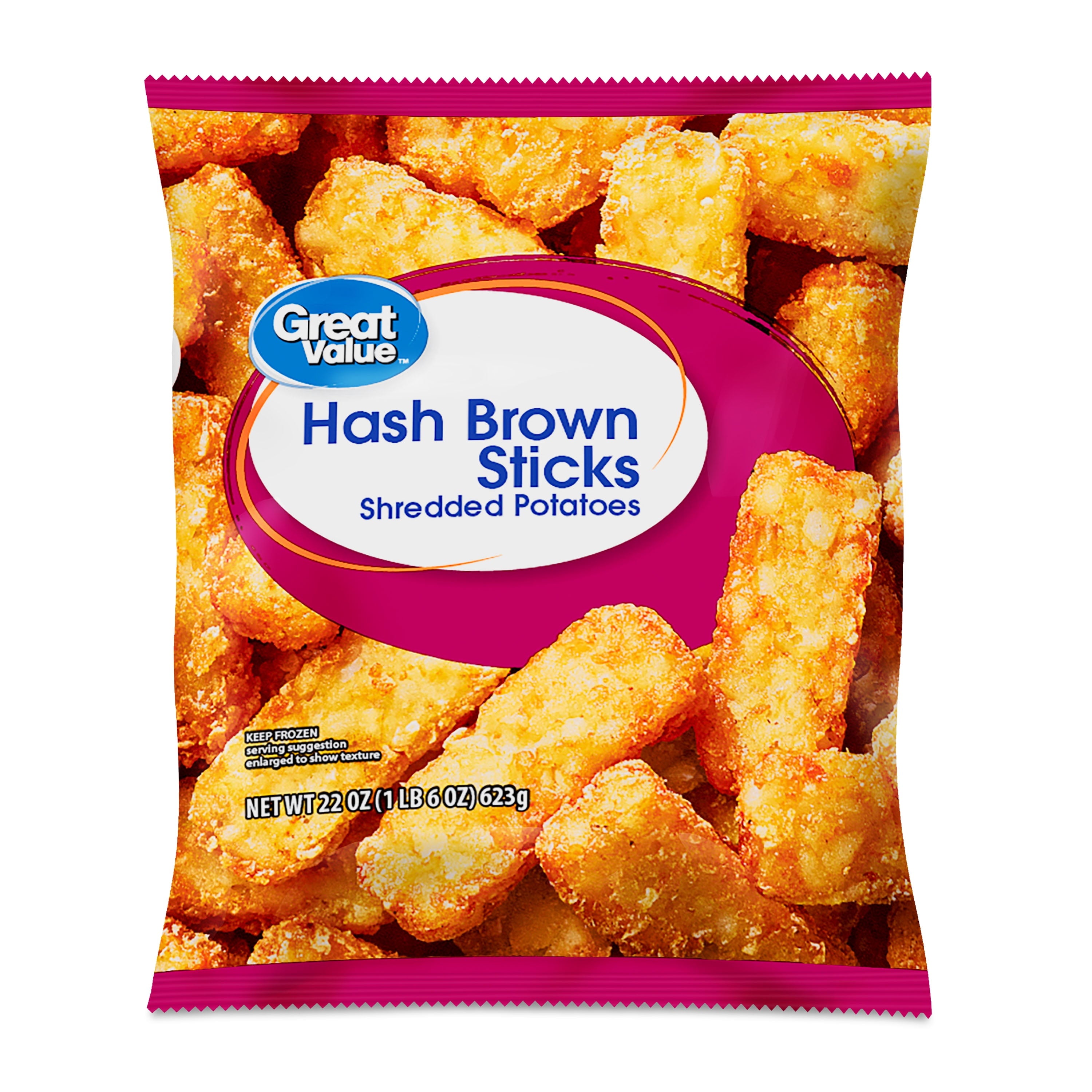 Great Value Hash Brown Sticks Shredded Potatoes Frozen 22 Oz