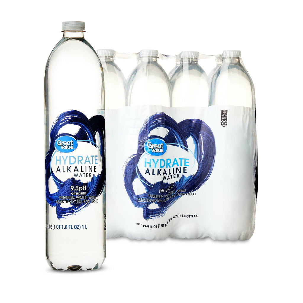 Great Value Hydrate Alkaline Water 33.8 fl oz 12 Count