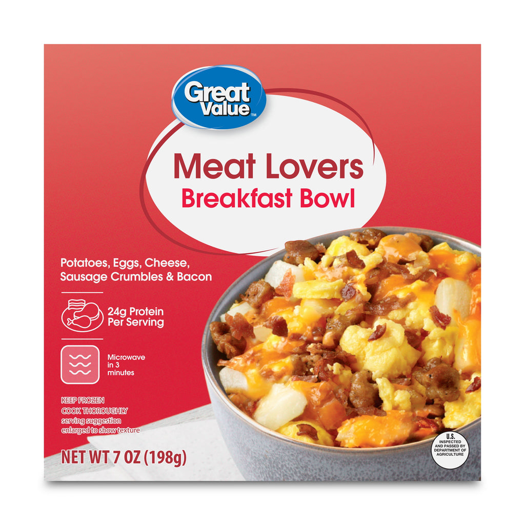 Great Value Meat Lovers Breakfast Bowl 7 Oz Frozen