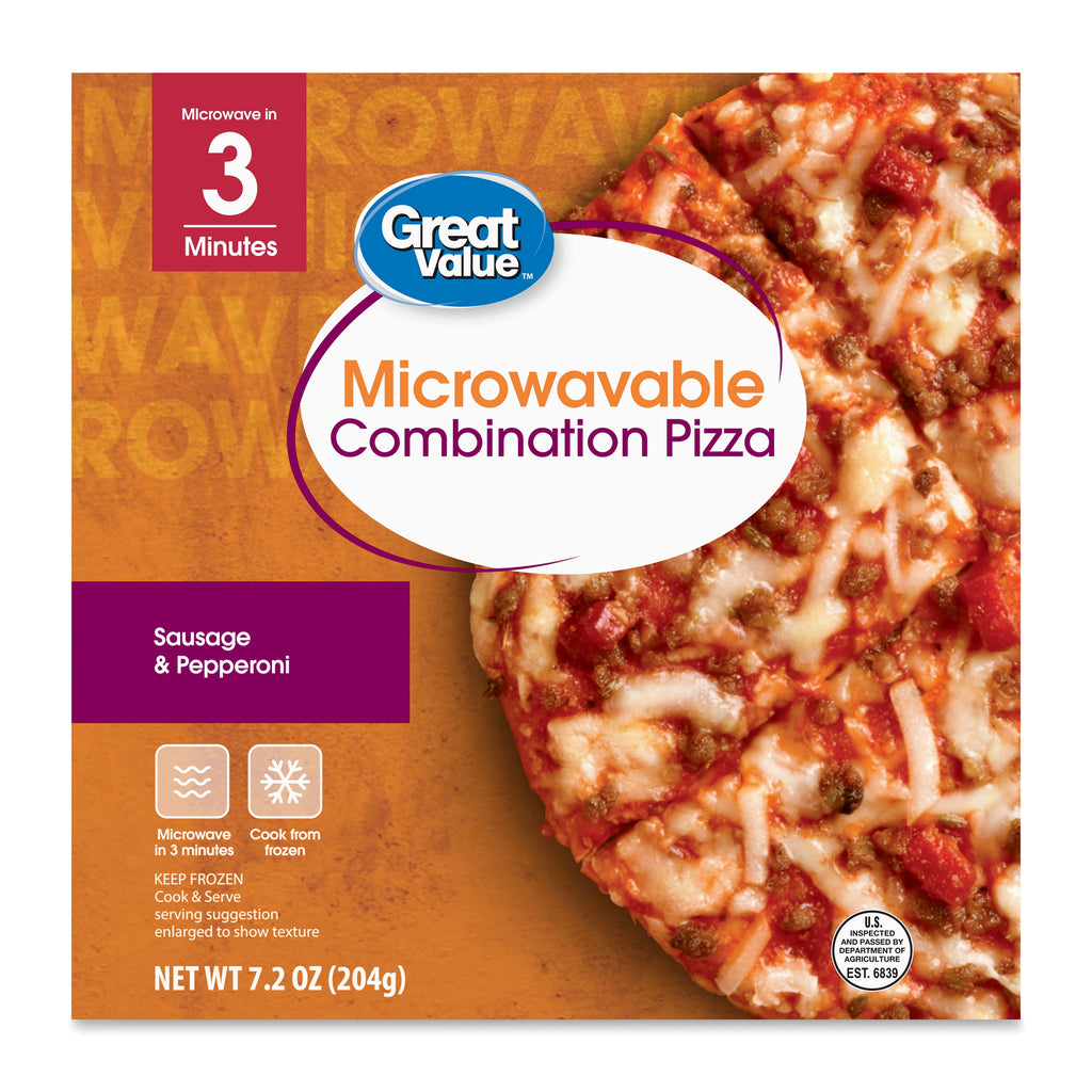 Great Value Sausage And Pepperoni Combination Pizza 7.2 Oz Frozen