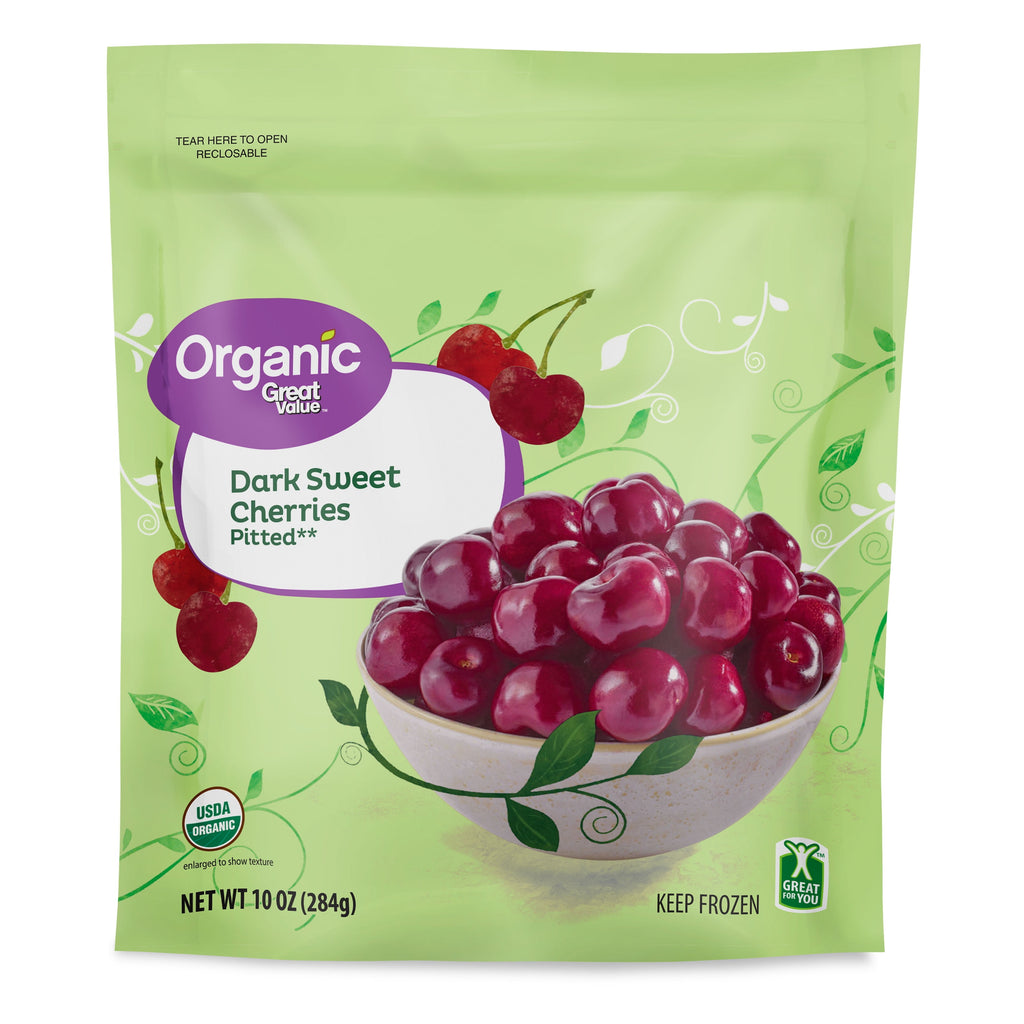 Great Value Organic Dark Sweet Cherries Frozen 10 Oz