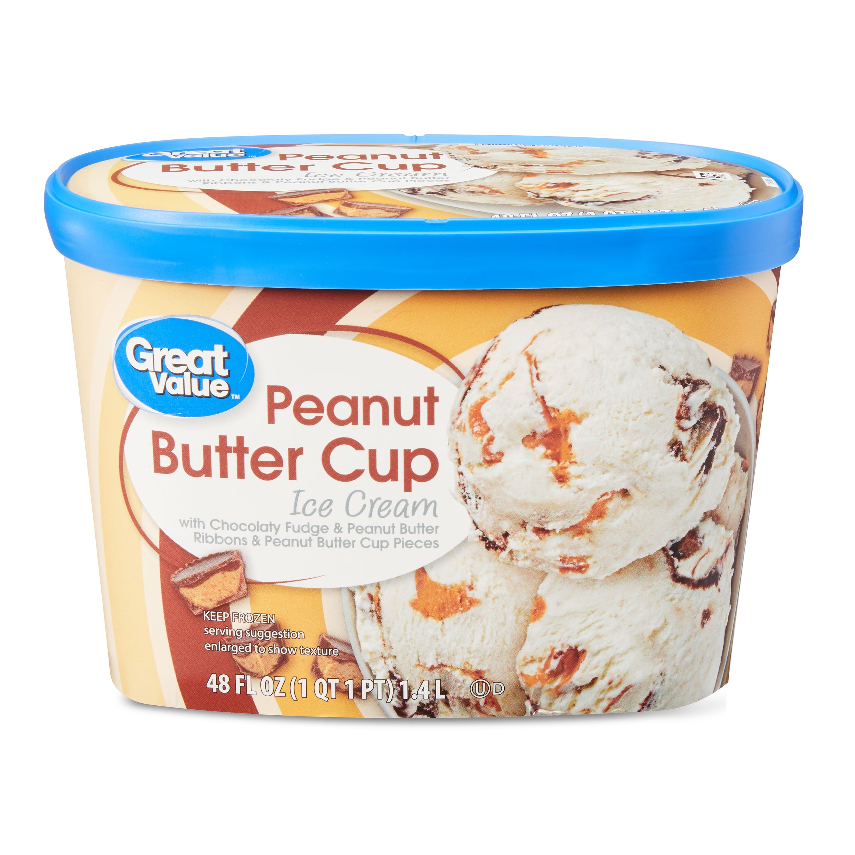 Great Value Peanut Butter Cup Vanilla Ice Cream 48 Fl Oz
