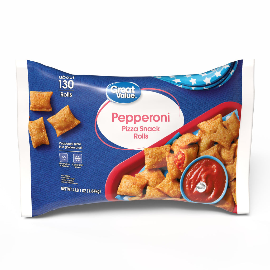Great Value Pepperoni Pizza Snack Rolls Frozen 65 Oz 130 Count