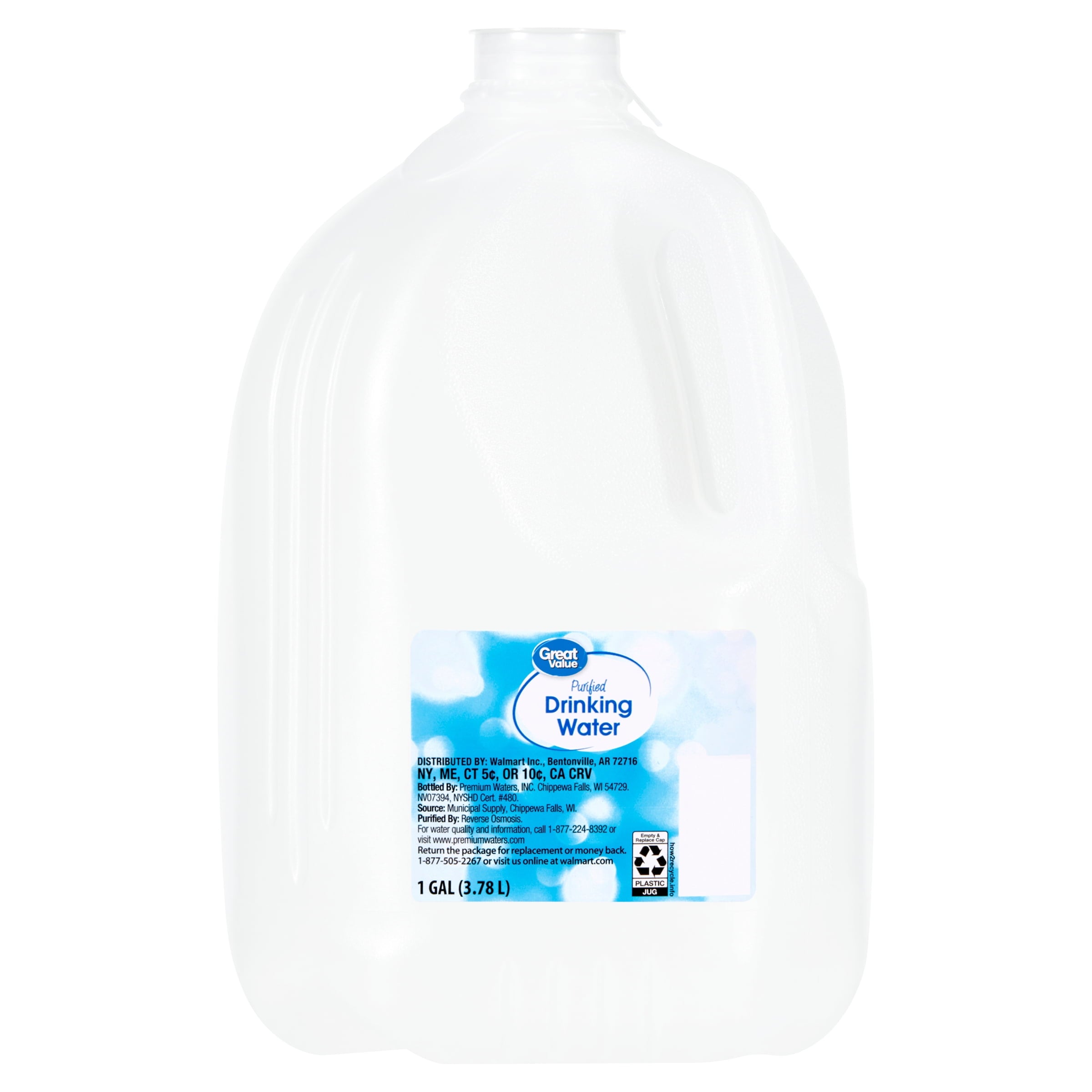 Great Value Purified Drinking Water 1 gal Single Jug