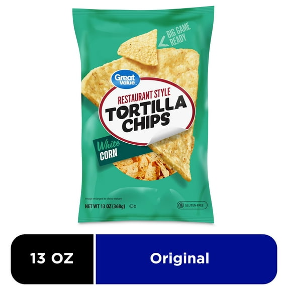 Restaurant Style White Corn Tortilla Chips 13 Oz 1 Count Great Value