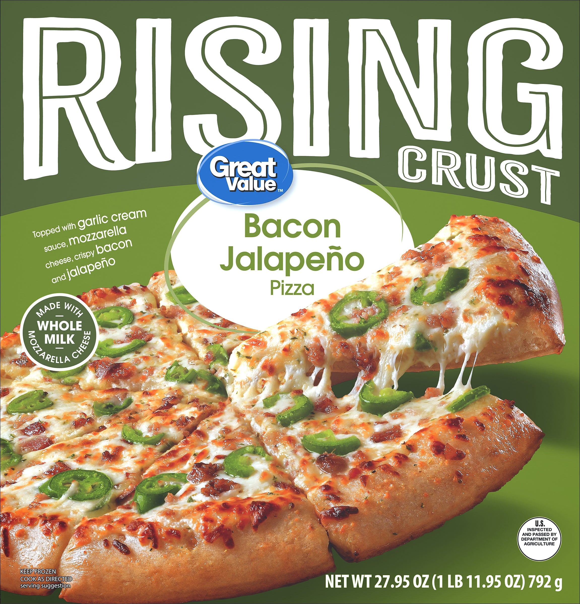 Great Value Rising Crust Bacon Jalapeno Frozen Pizza 27.95 Oz