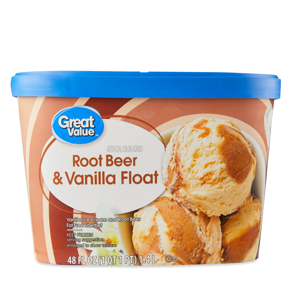 Great Value Root Beer Vanilla Float Ice Cream 48 Fl Oz