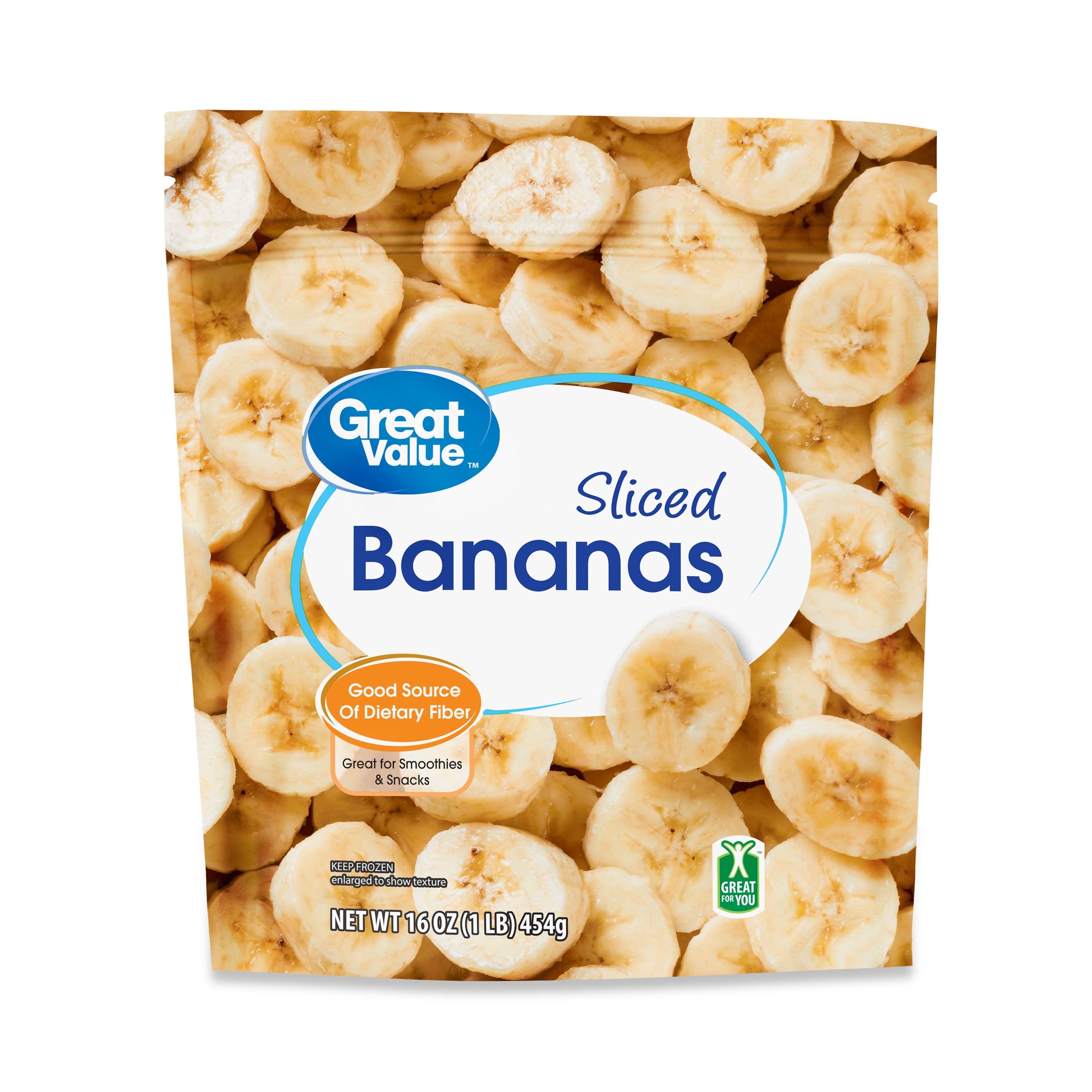 Great Value Sliced Bananas Frozen 16 Oz