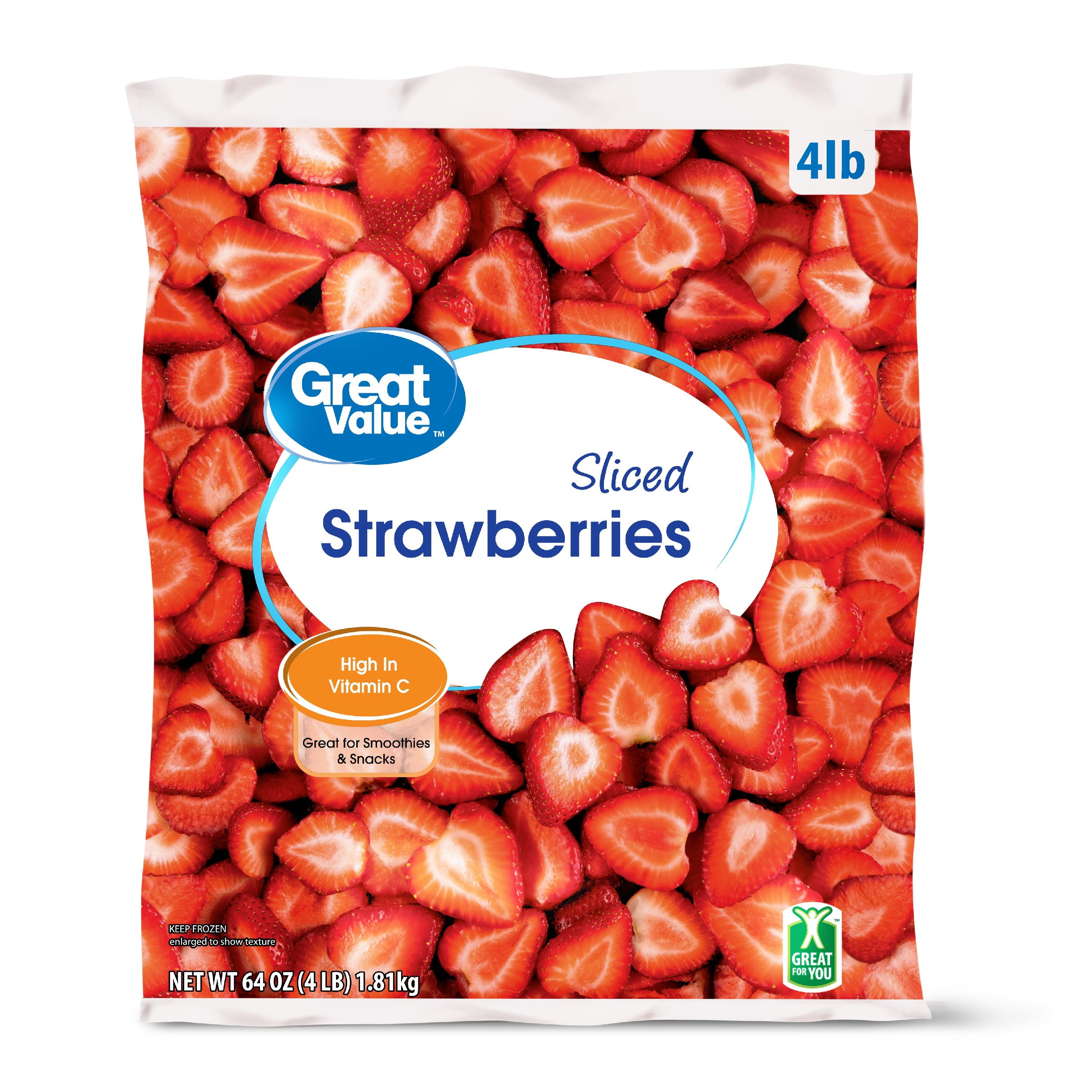 Great Value Sliced Strawberries Frozen 64 Oz