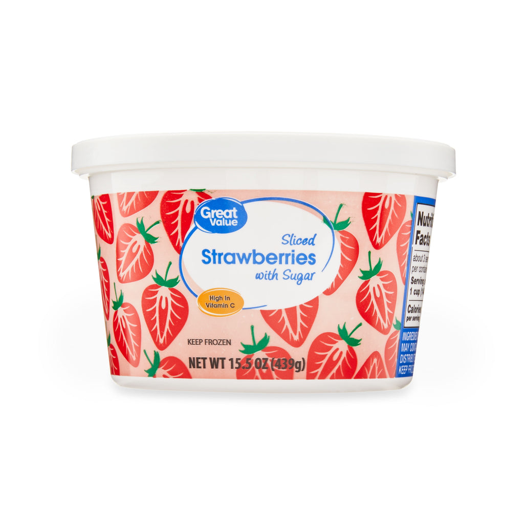 Great Value Sliced Strawberries With Sugar Frozen 15.5 Oz