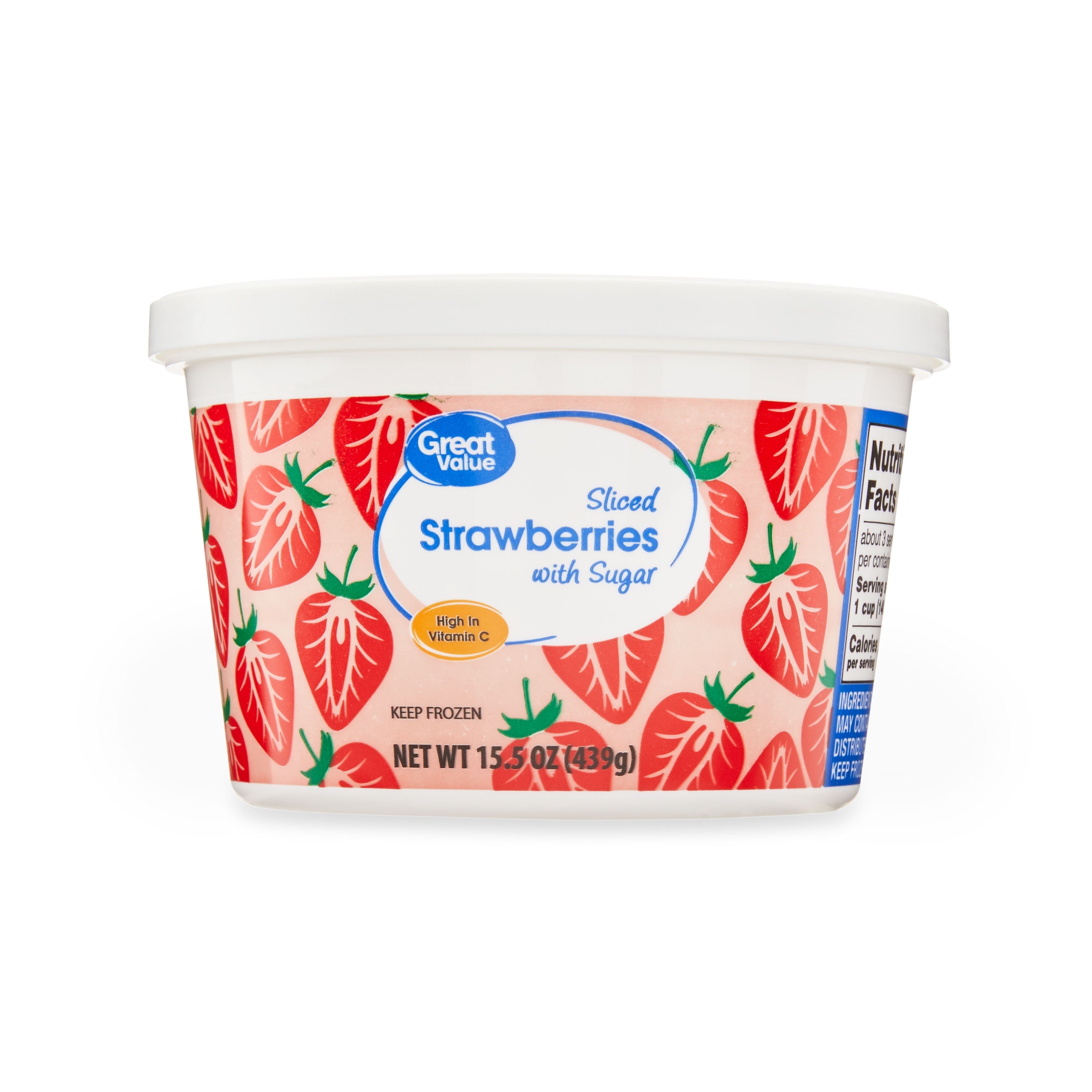 Great Value Sliced Strawberries With Sugar Frozen 15.5 Oz