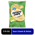Sour Cream & Onion Flavored Potato Chips 7.75 Oz Great Value