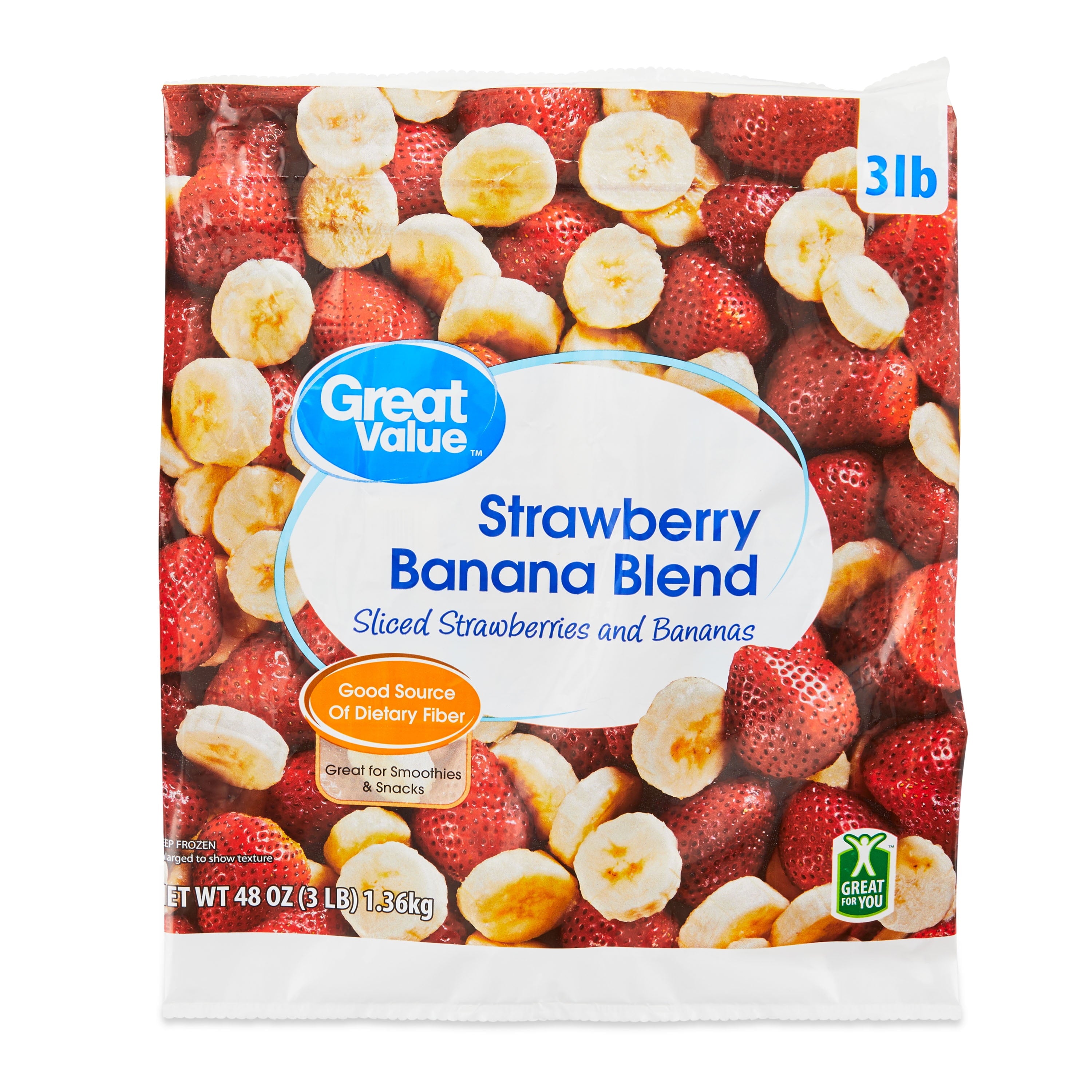 Great Value Strawberry Banana Blend Frozen 48 Oz