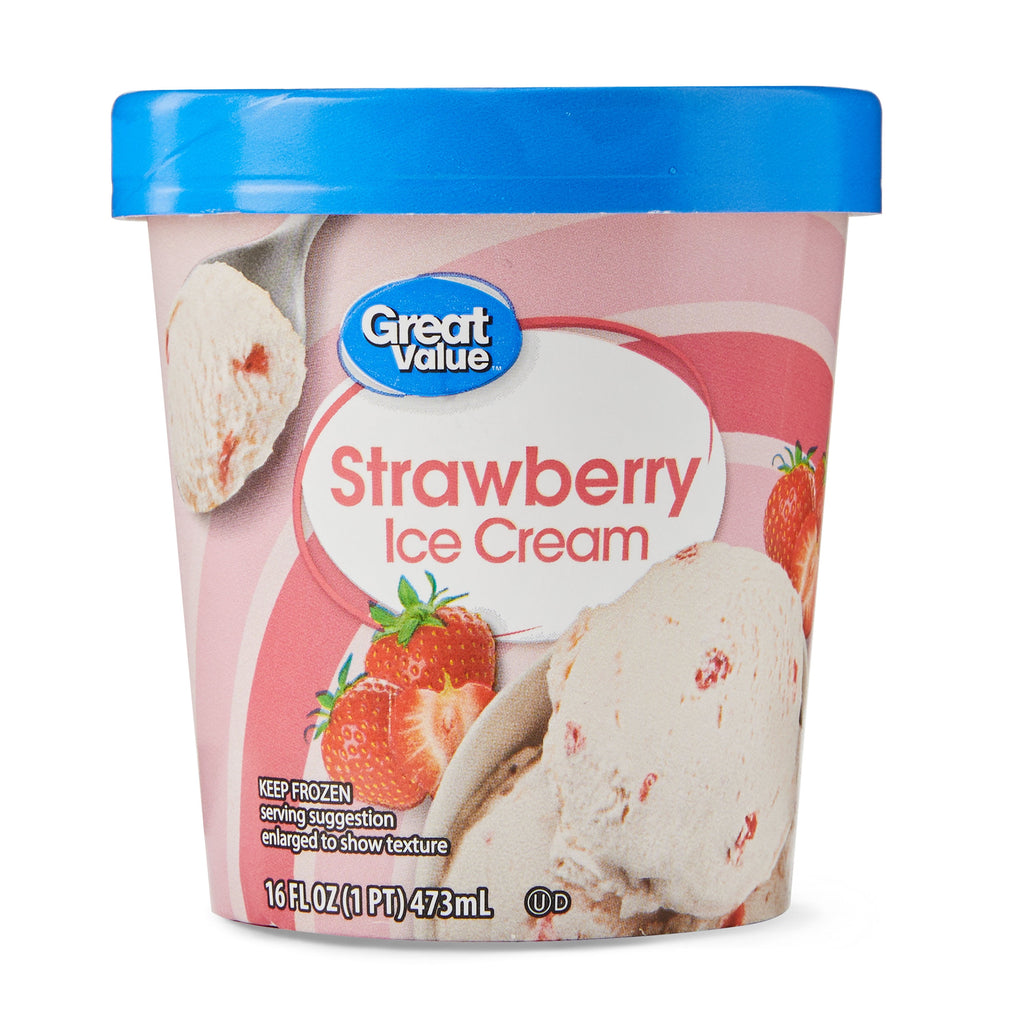Great Value Strawberry Ice Cream 16 Fl Oz