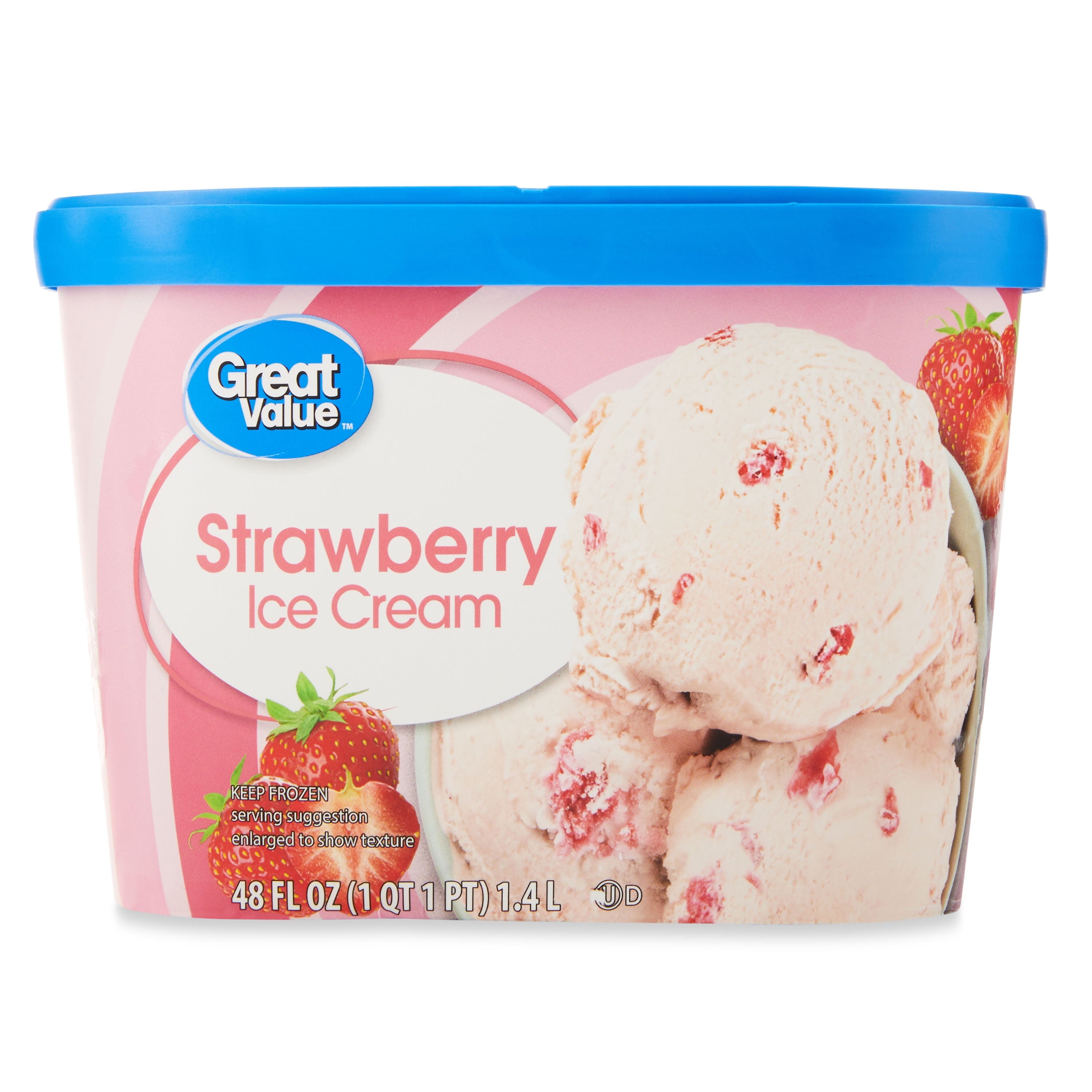 Great Value Strawberry Ice Cream 48 Fl Oz