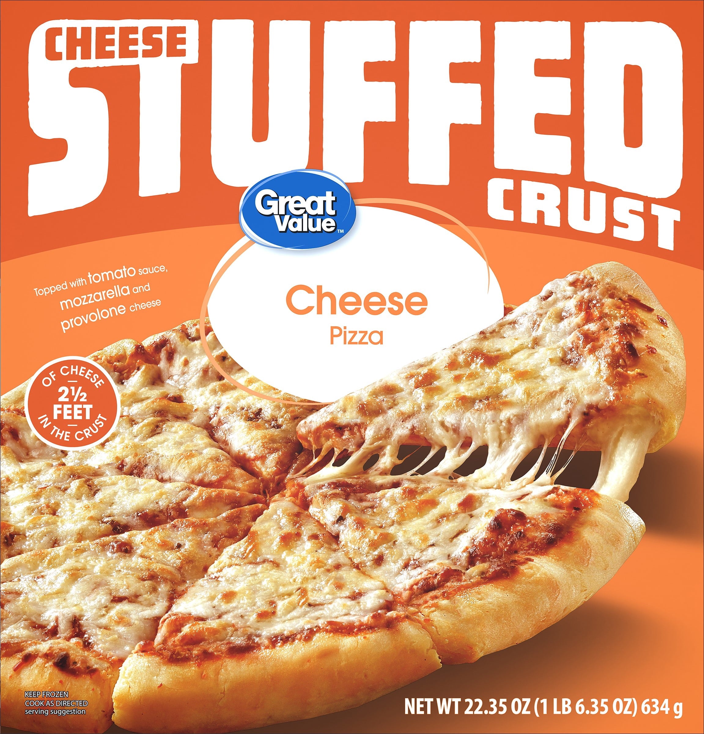 Great Value Stuffed Crust Cheese Frozen Pizza 22.35 Oz