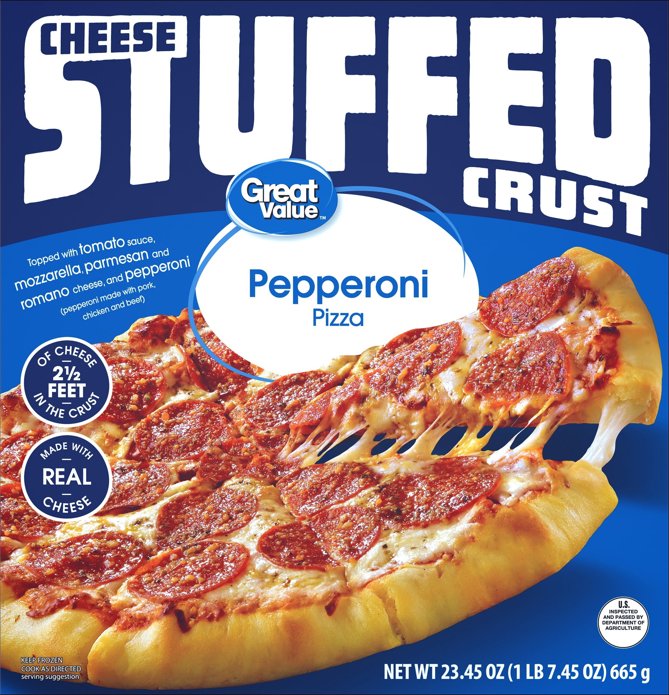 Great Value Stuffed Crust Pepperoni Frozen Pizza 23.45 Oz