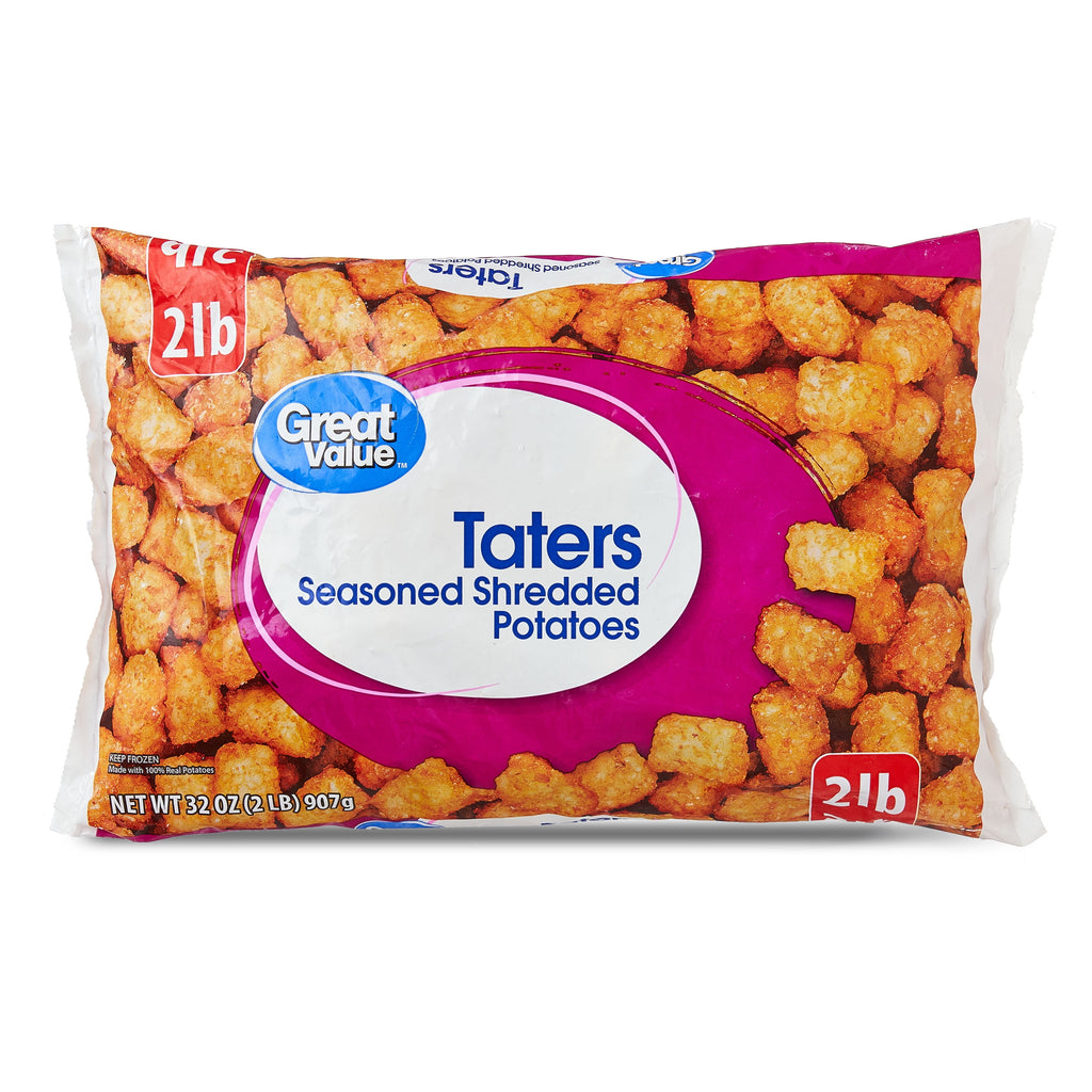 Great Value Taters Seasoned and Shredded Potatoes 32 Oz Frozen