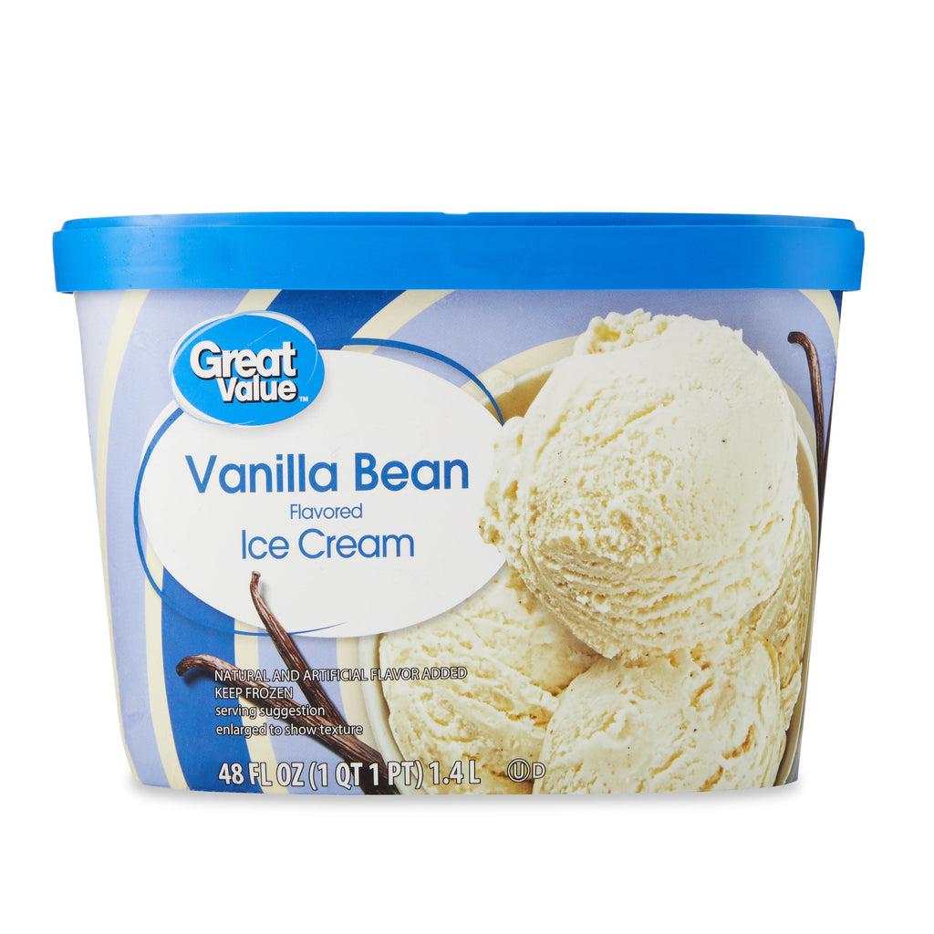 Great Value Vanilla Bean Flavored Ice Cream 48 Fl Oz