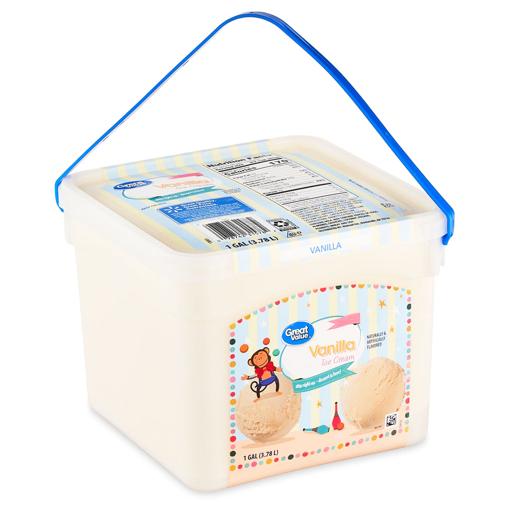 Great Value Vanilla Ice Cream 128 Fl Oz Plastic Tub