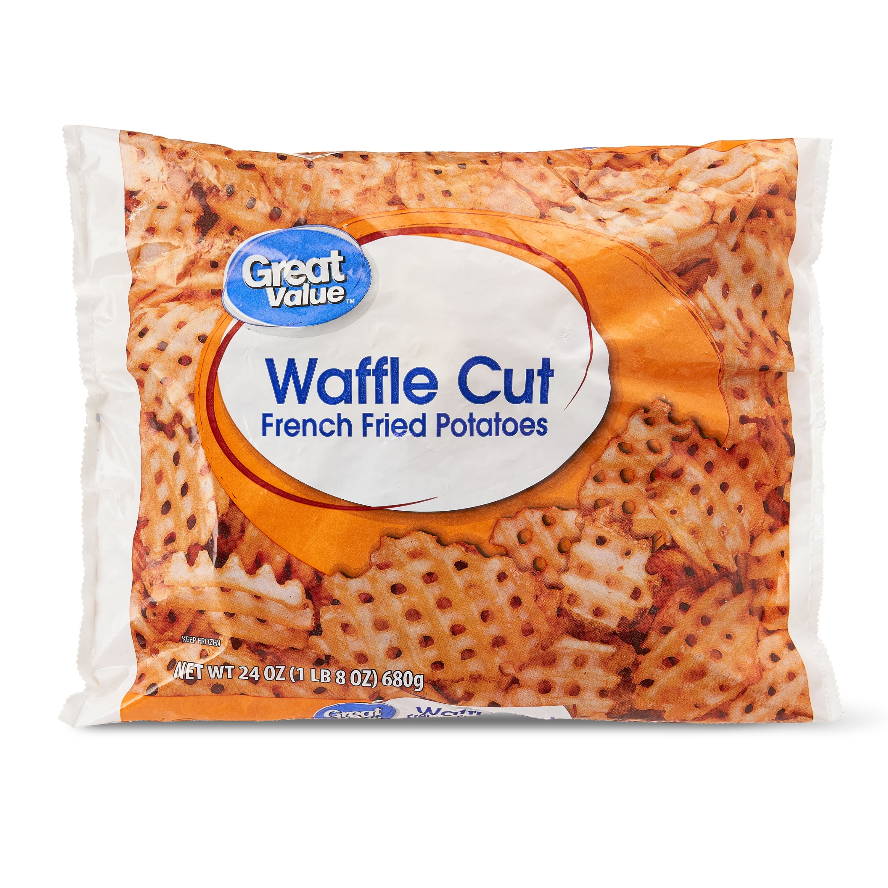 Great Value Waffle Cut French Fried Potatoes 24 Oz Frozen