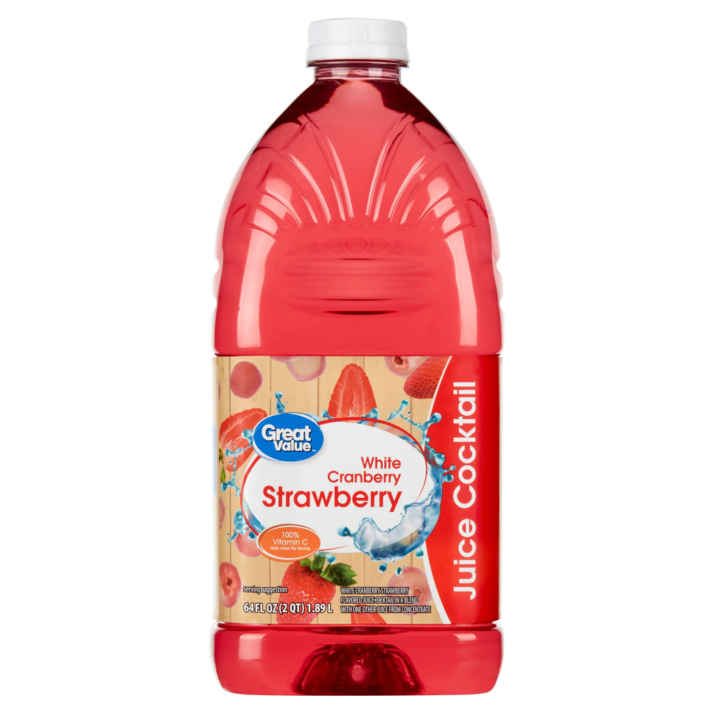 Great Value White Cranberry Strawberry Juice Cocktail 64 fl oz Bottle