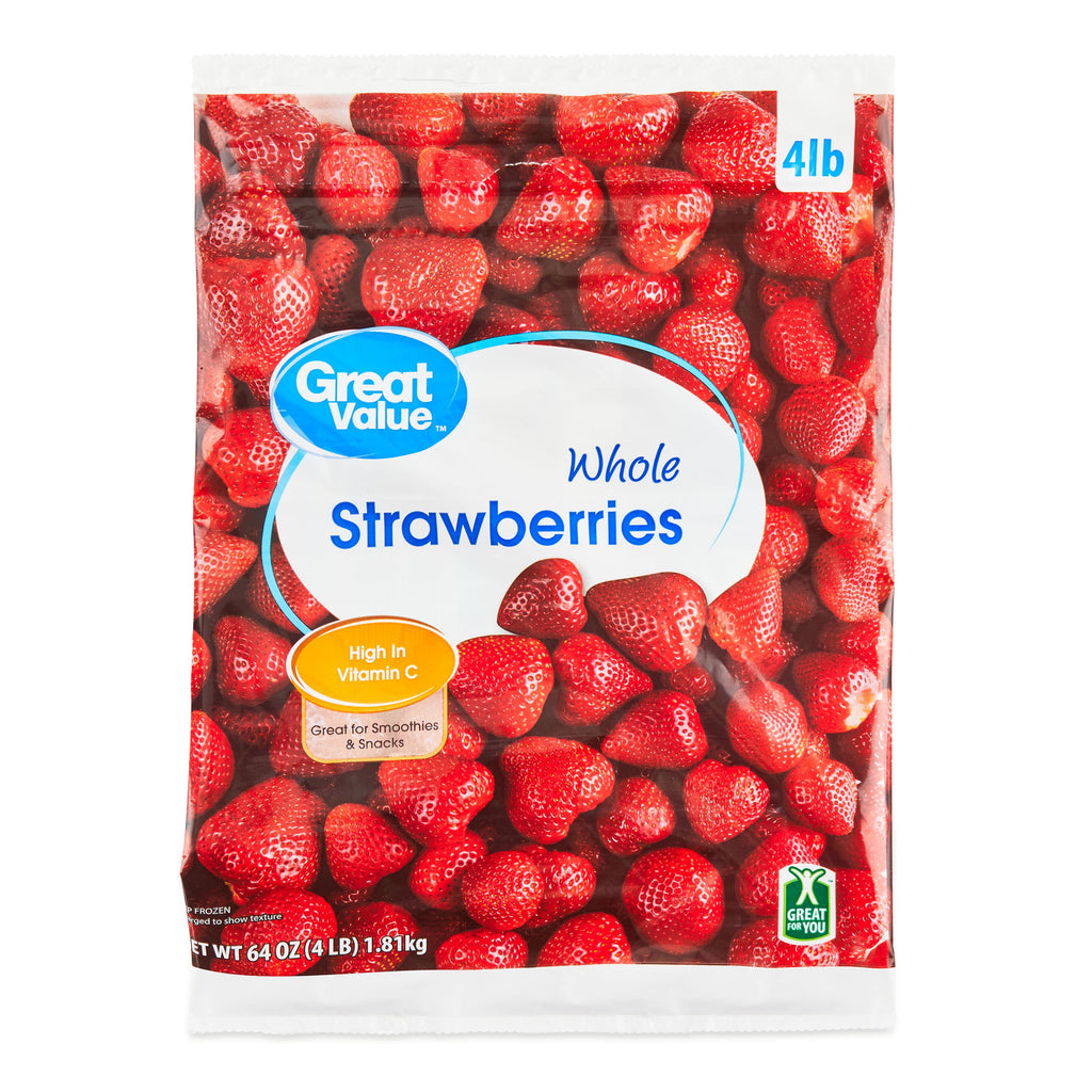 Great Value Whole Strawberries Frozen 64 Oz