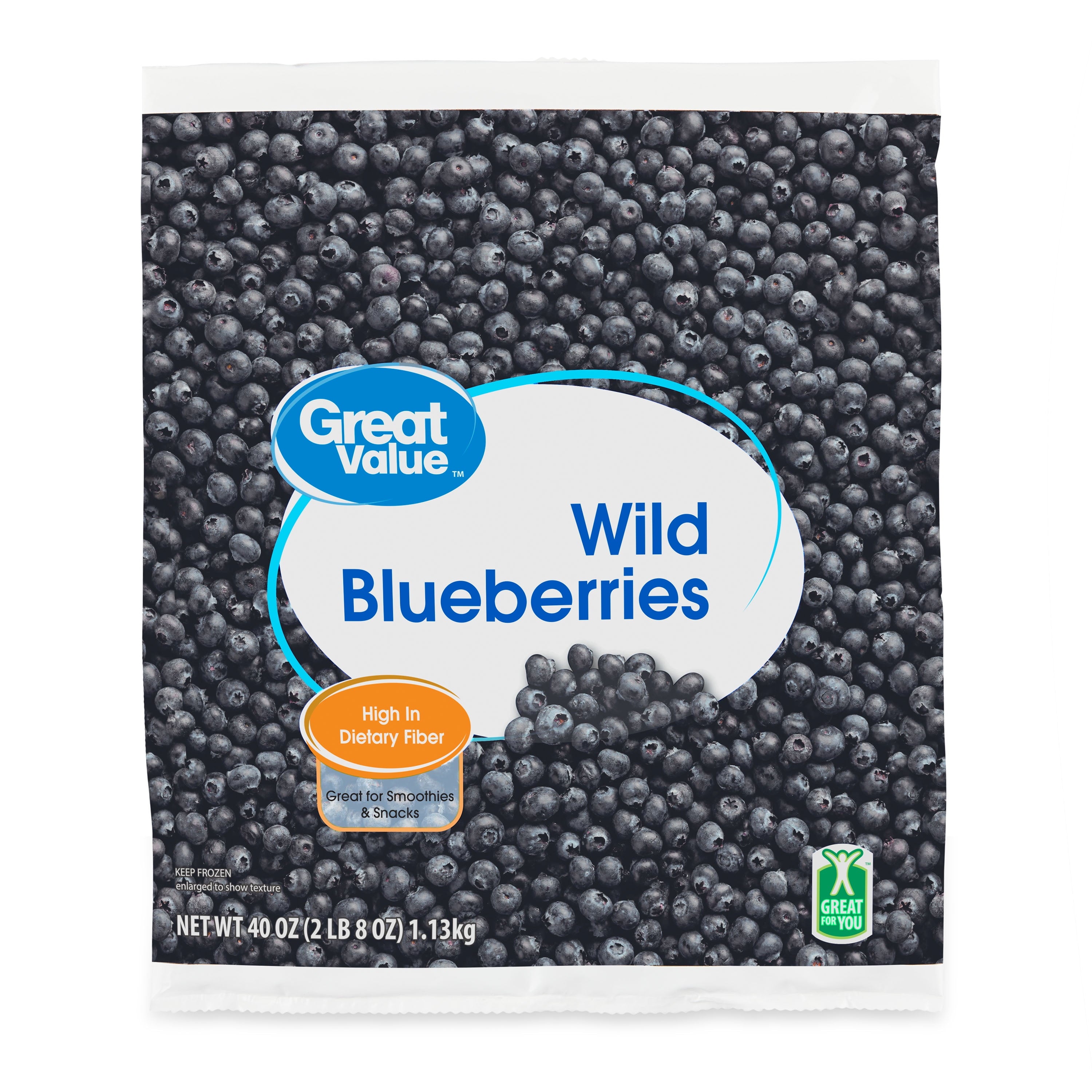 Great Value Wild Blueberries Frozen 40 Oz