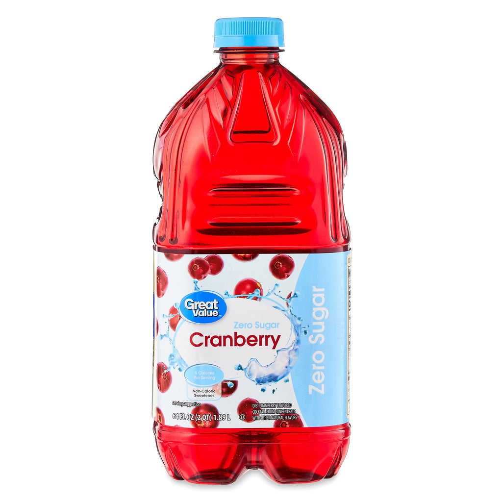 Great Value Zero-Sugar Cranberry Juice Cocktail 64 fl oz Bottle
