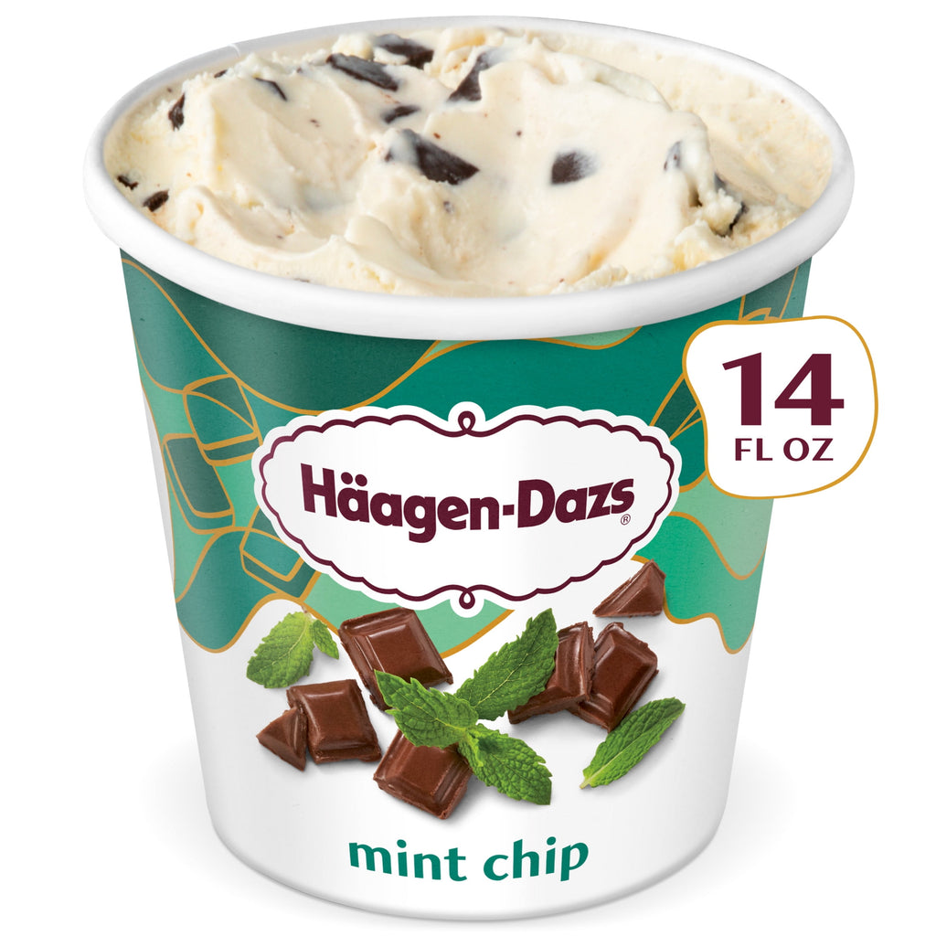 Haagen Dazs Mint Chip Ice Cream 14 Fl Oz Tub