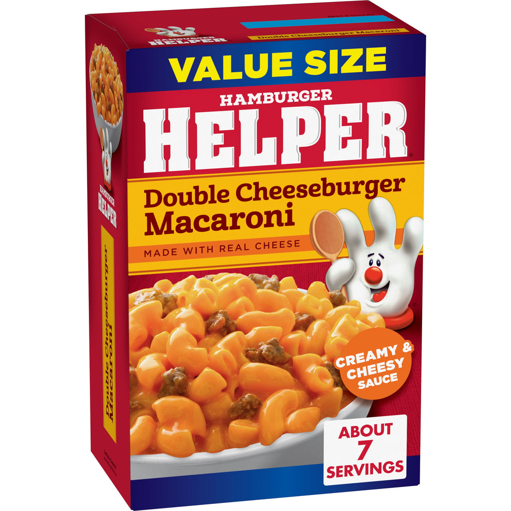 Hamburger Helper Double Cheeseburger Macaroni Value Size Box 9.6 Oz