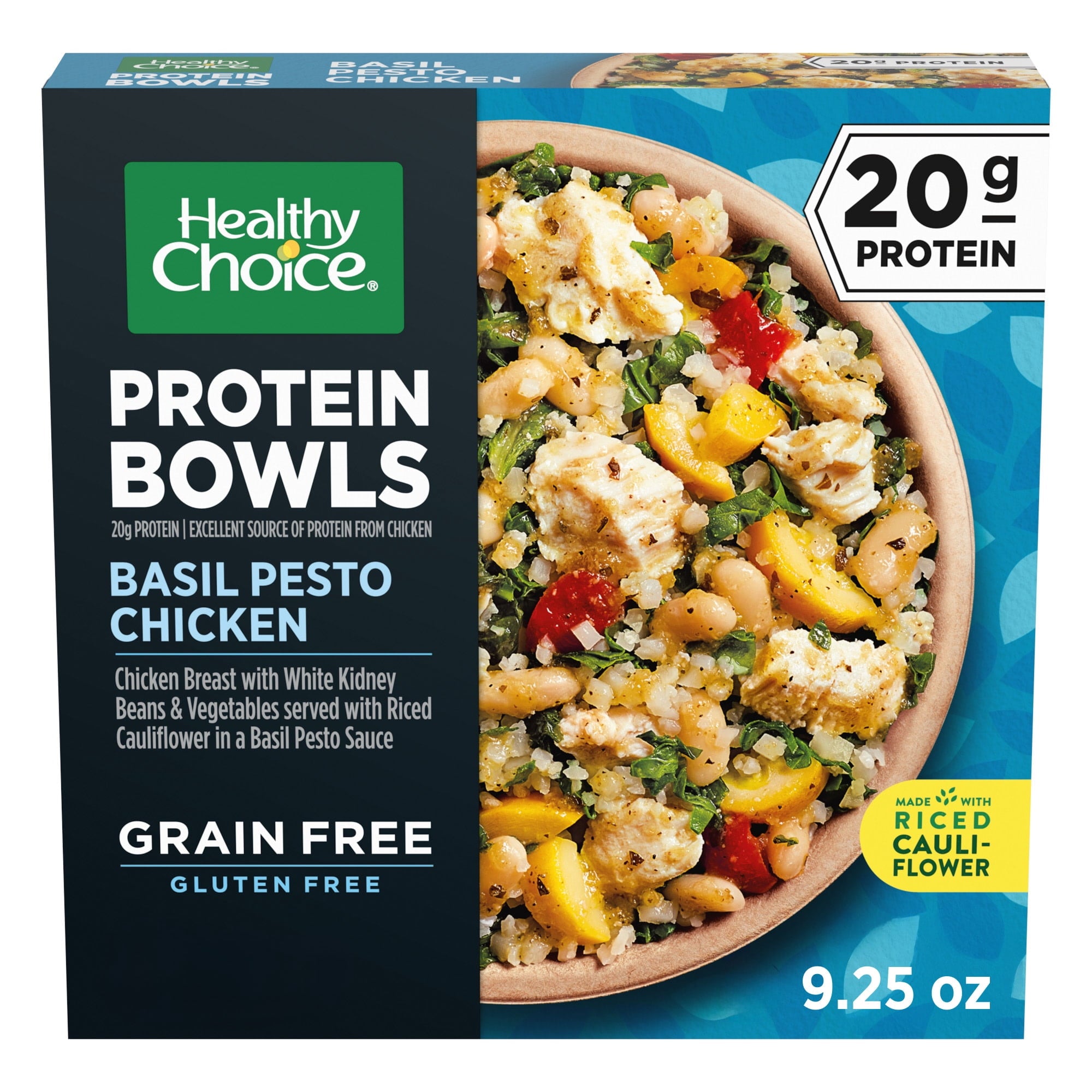 Healthy Choice Protein Bowls Basil Pesto Chicken Frozen Meal 9.25 Oz