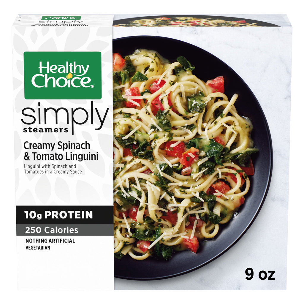 Healthy Choice Simply Steamers Creamy Spinach & Tomato Linguini Frozen Meal 9 Oz