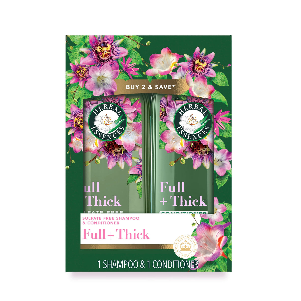 Herbal Essences Full + Thick Passionflower Shampoo and Conditioner Dual Pack 27 fl oz