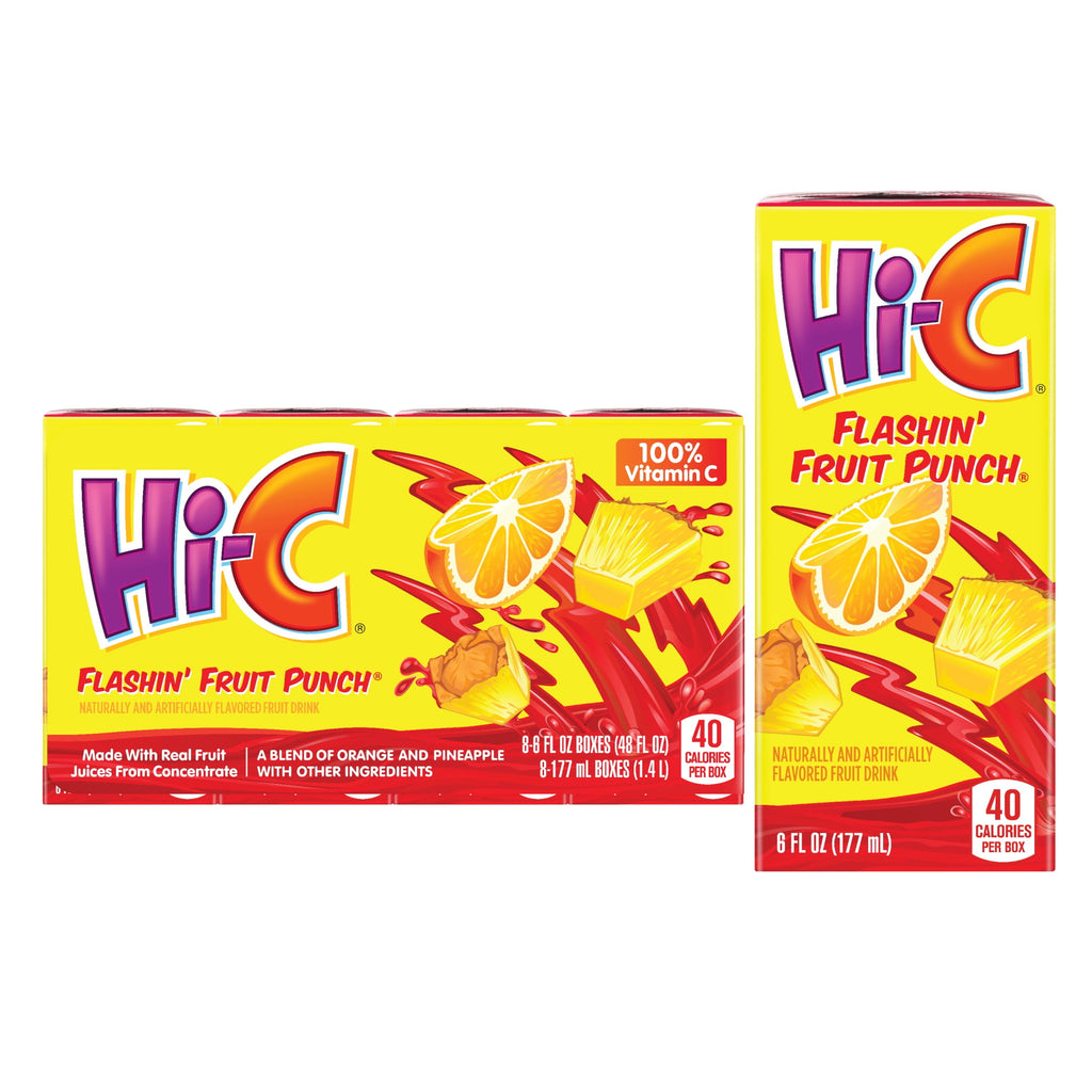 Hi-C Flashin' Fruit Punch Juice Drink 6 fl oz 8 Pack