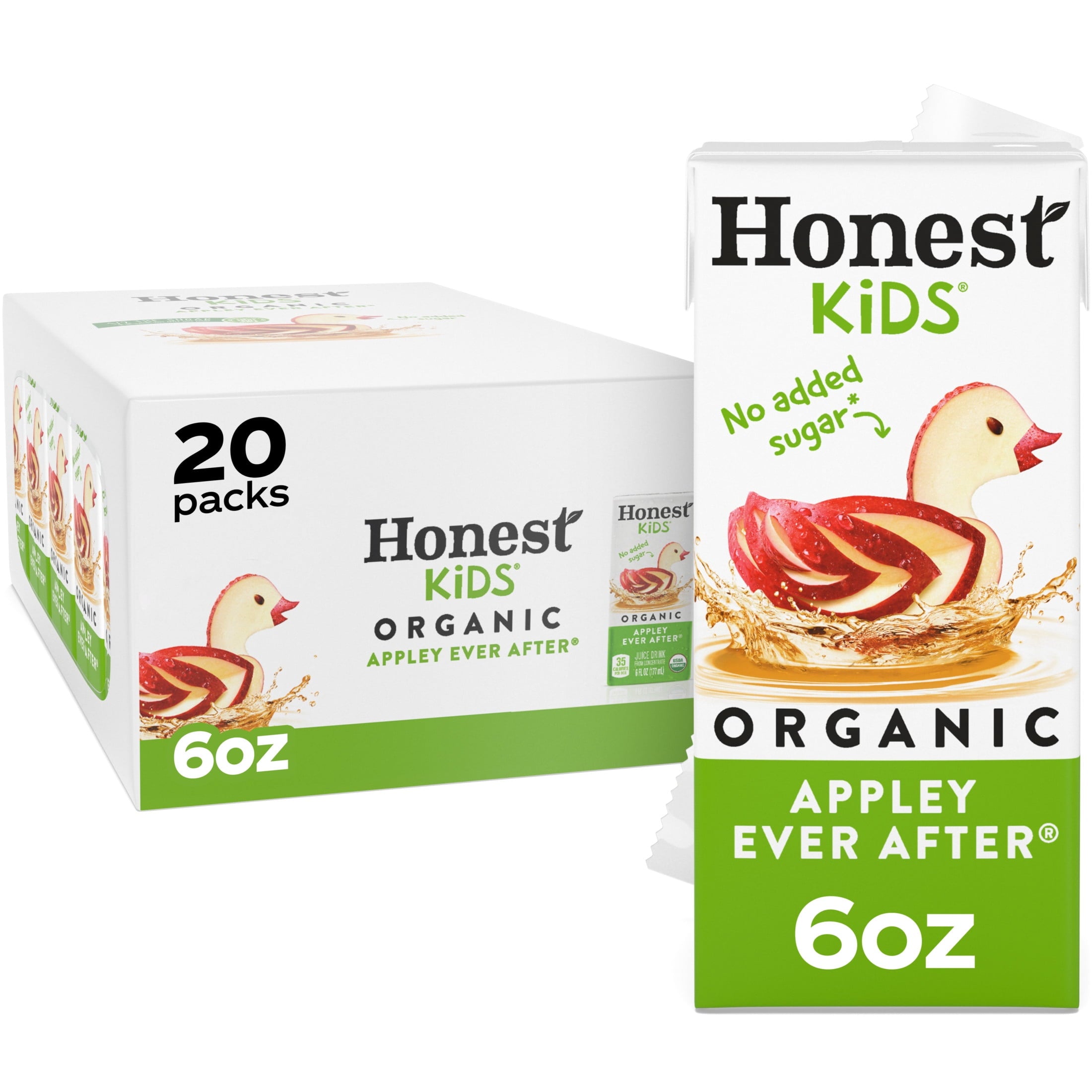 Honest Kids Appley Ever After Organic Juice Drink Cartons 6 fl oz 20 Pack