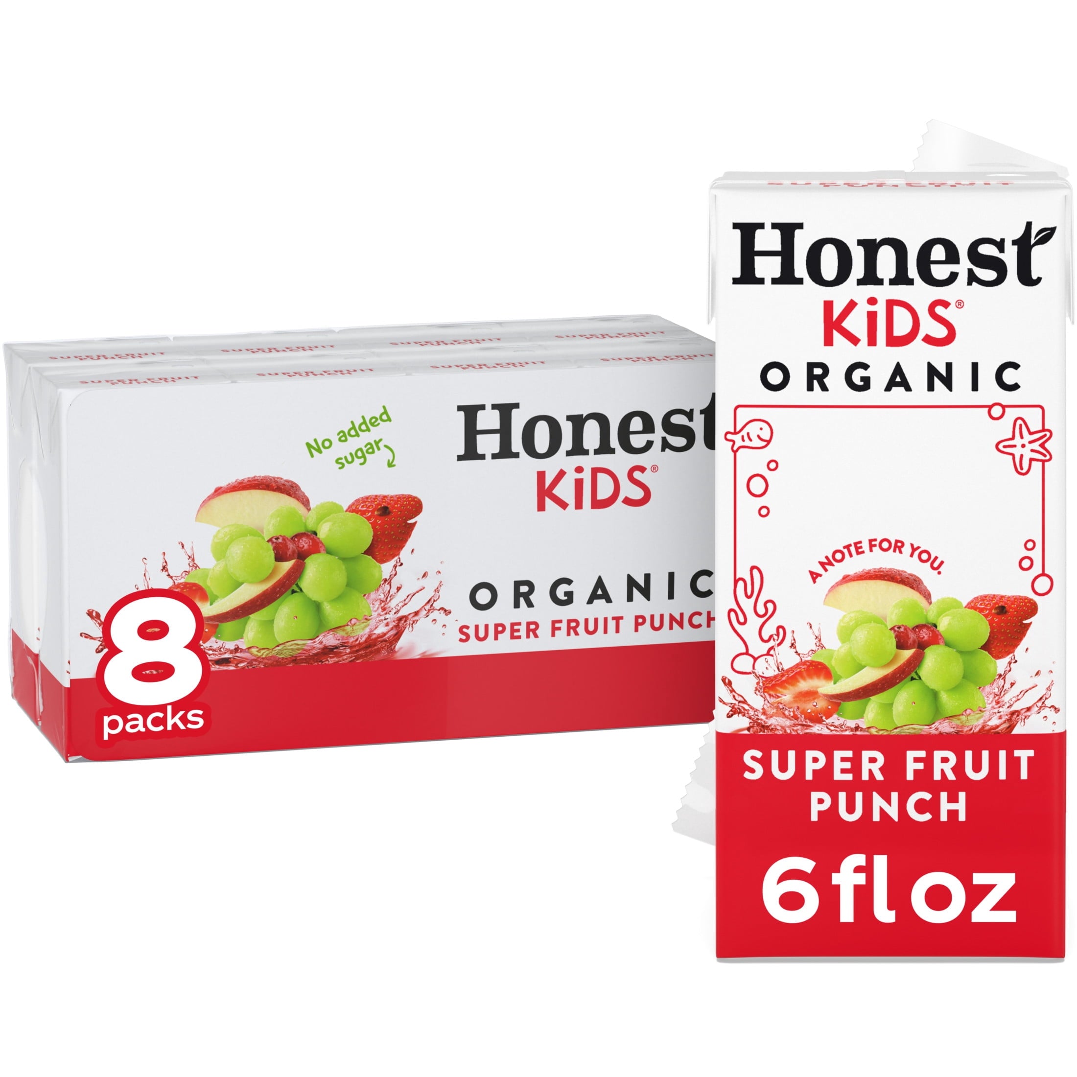 Honest Kids Super Fruit Punch Organic Juice Drink 6 fl oz 8 Pack