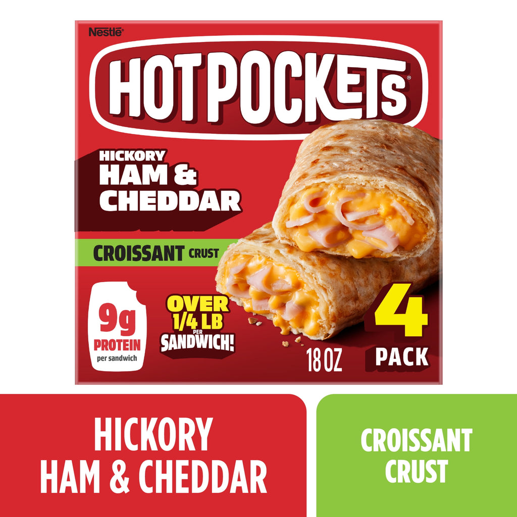Hot Pockets Ham and Cheddar Croissant Crust Frozen Sandwiches 18 Oz 4 Count