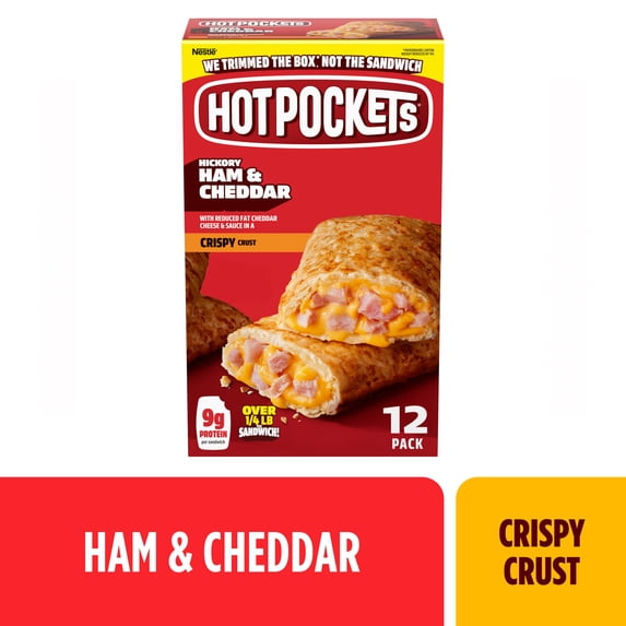 Hot Pockets Hickory Ham and Cheddar Cheese Crispy Crust Frozen Sandwich 54 Oz