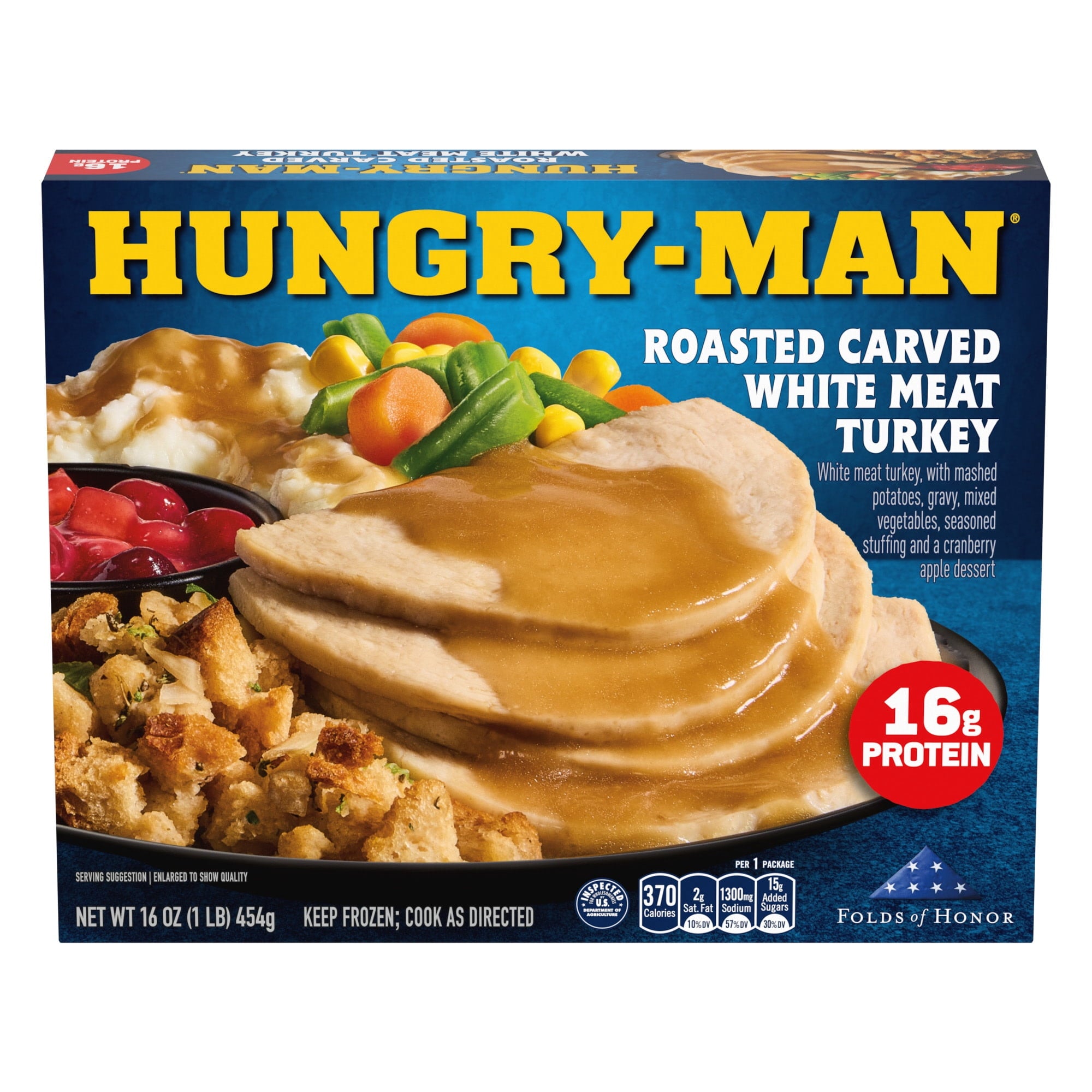 Hungry-Man Carved White Meat Roasted Turkey Frozen Meal 16 Oz